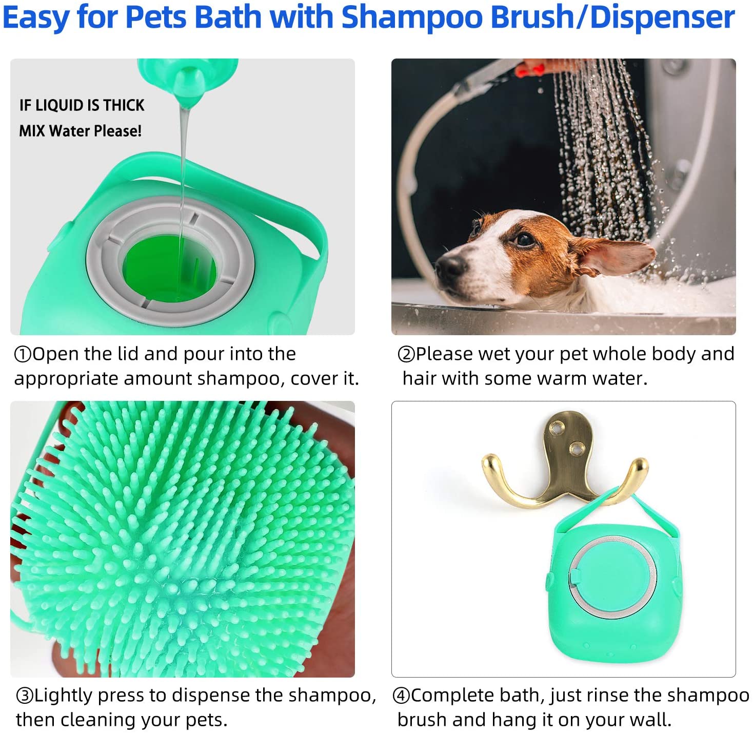 Shampoo Massager Brush For Dogs